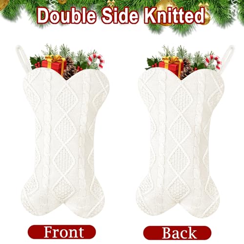 18 Inch Knitted Dog Christmas Stocking H31393