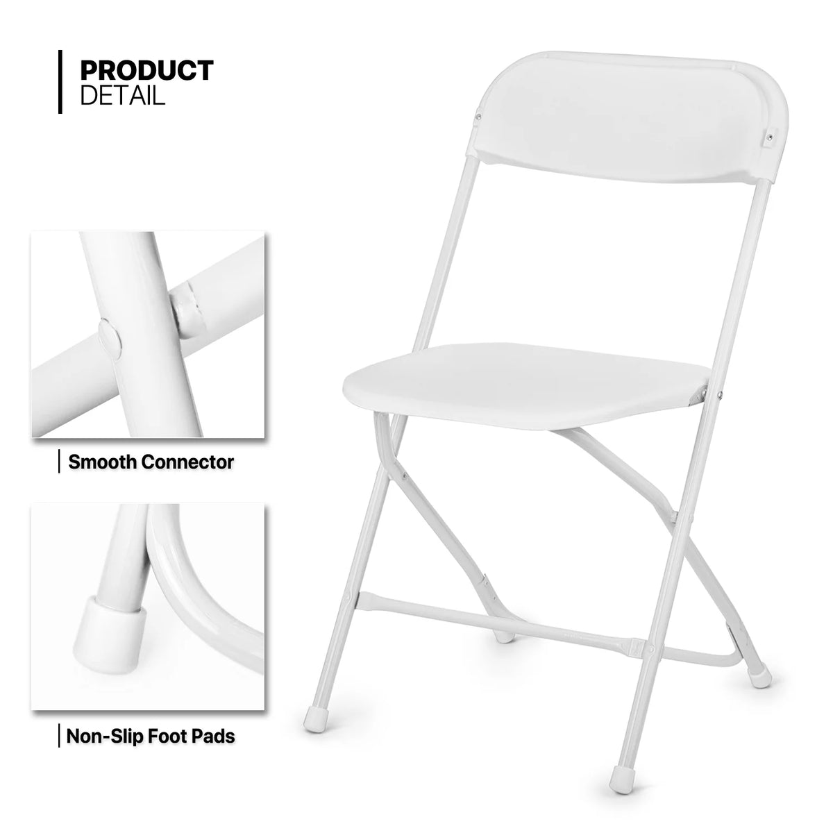11-Piece 6 Ft Folding Dining Table with Chairs Set, White H6407