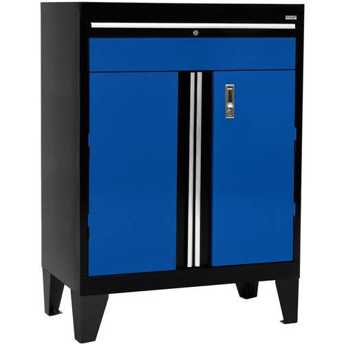 Black Modular System Base Storage Cabinet with Drawer U237955