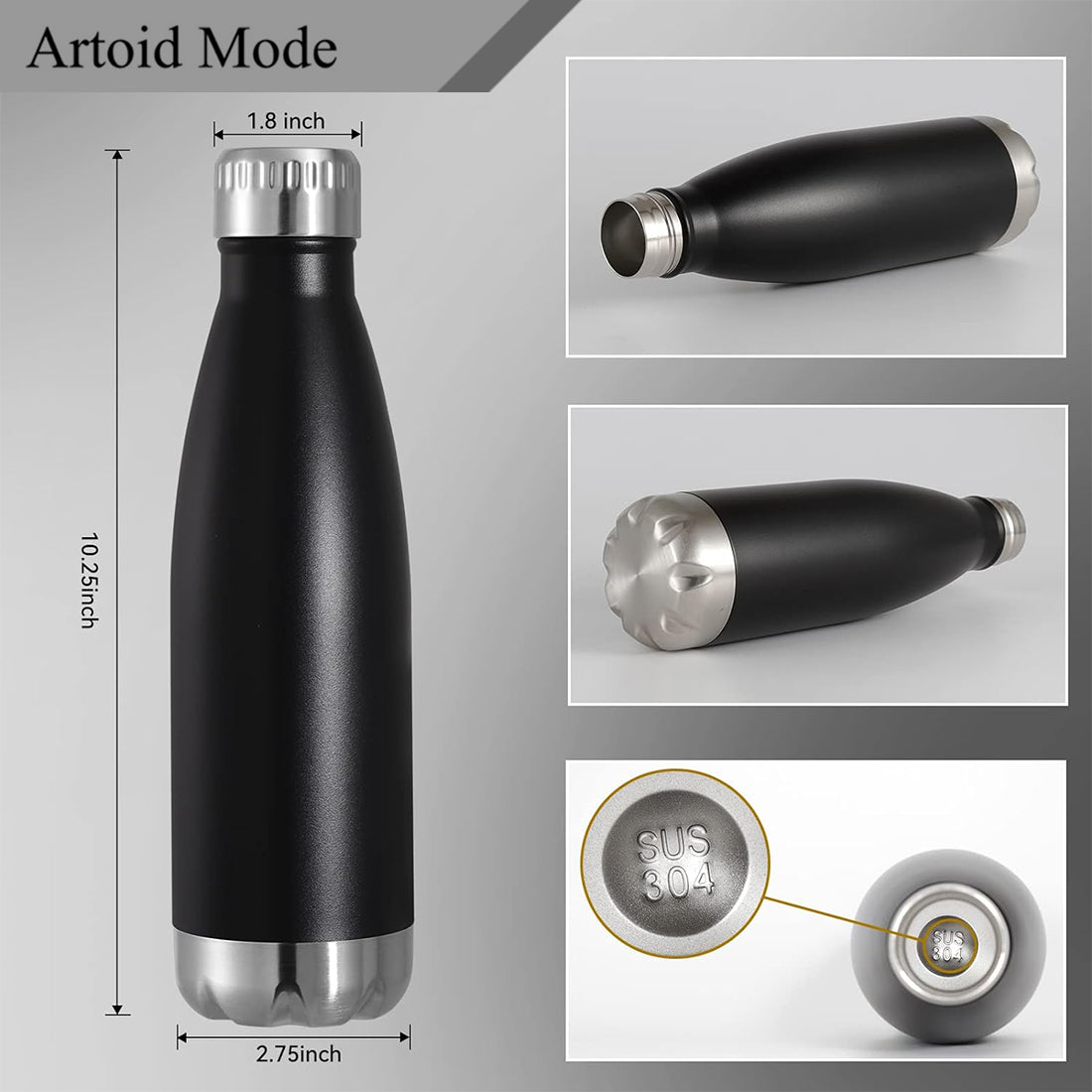 17oz Stainless Steel Double Wall Insulated Water Bottle C20459