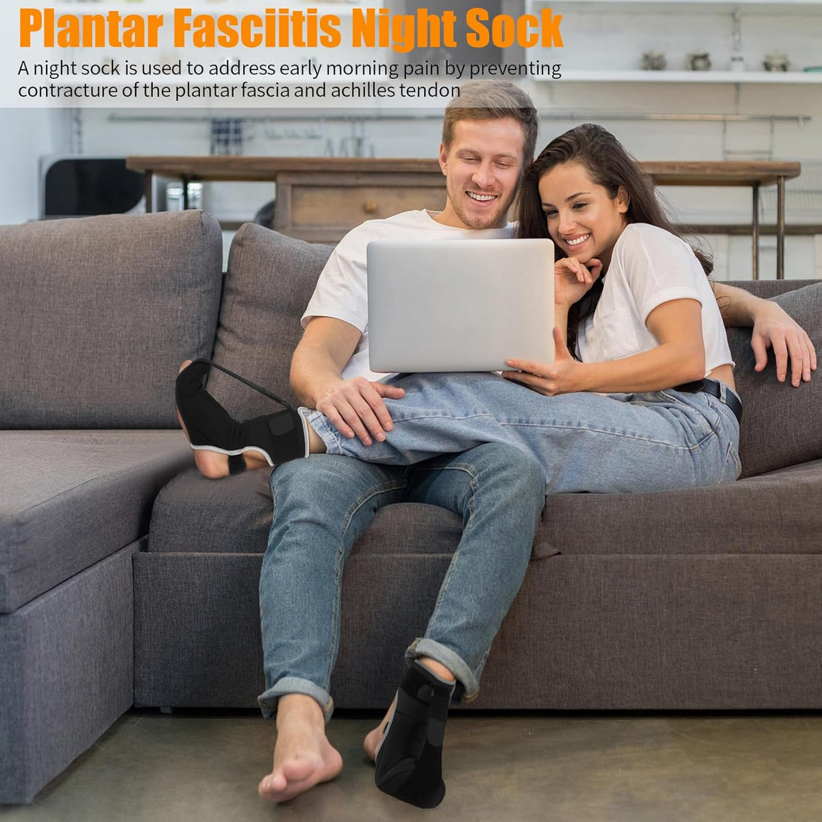 Black Plantar Fasciitis Night Splint Brace (Small) G739