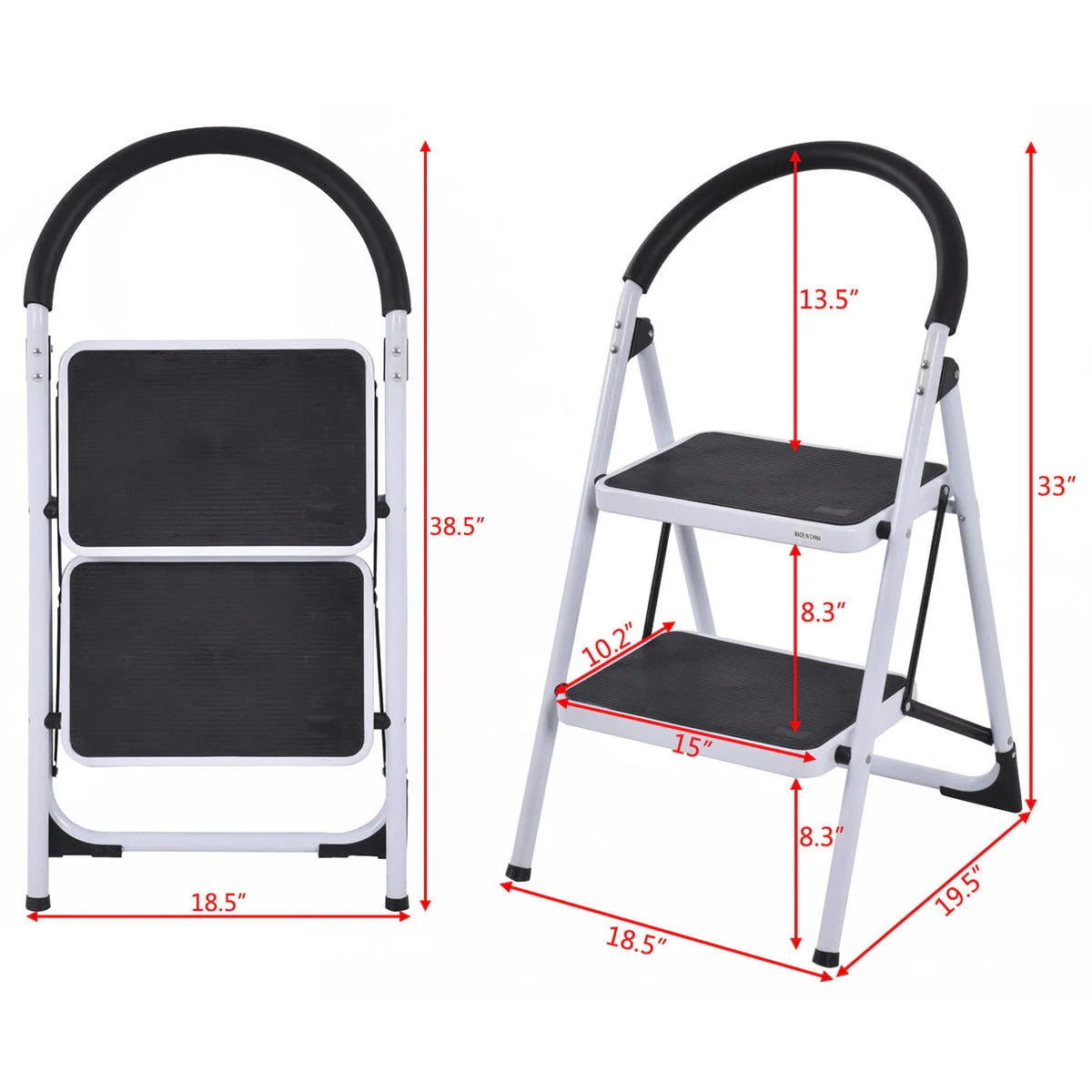 2 Step Folding Ladder Stool 330Lbs Capacity R3426