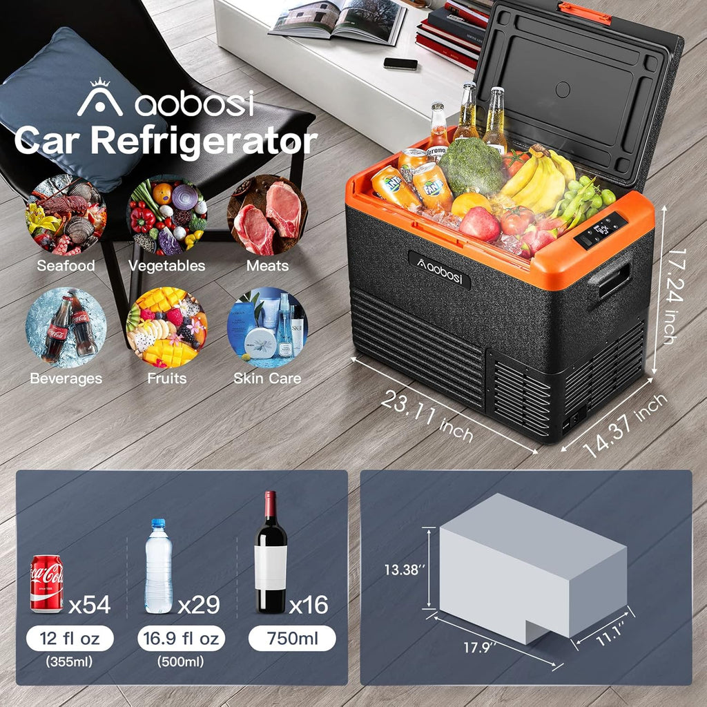 42 Quart (40L) Portable Car Refrigerator Freezer Single Zone Electric Compressor Cooler D59330