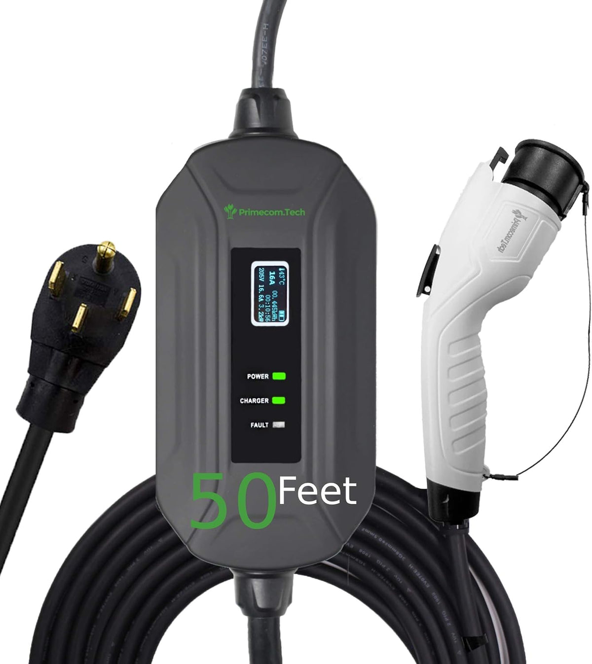 Portable Level 2 EV Charger, 16Amp, 30 Feet Lengths T6664