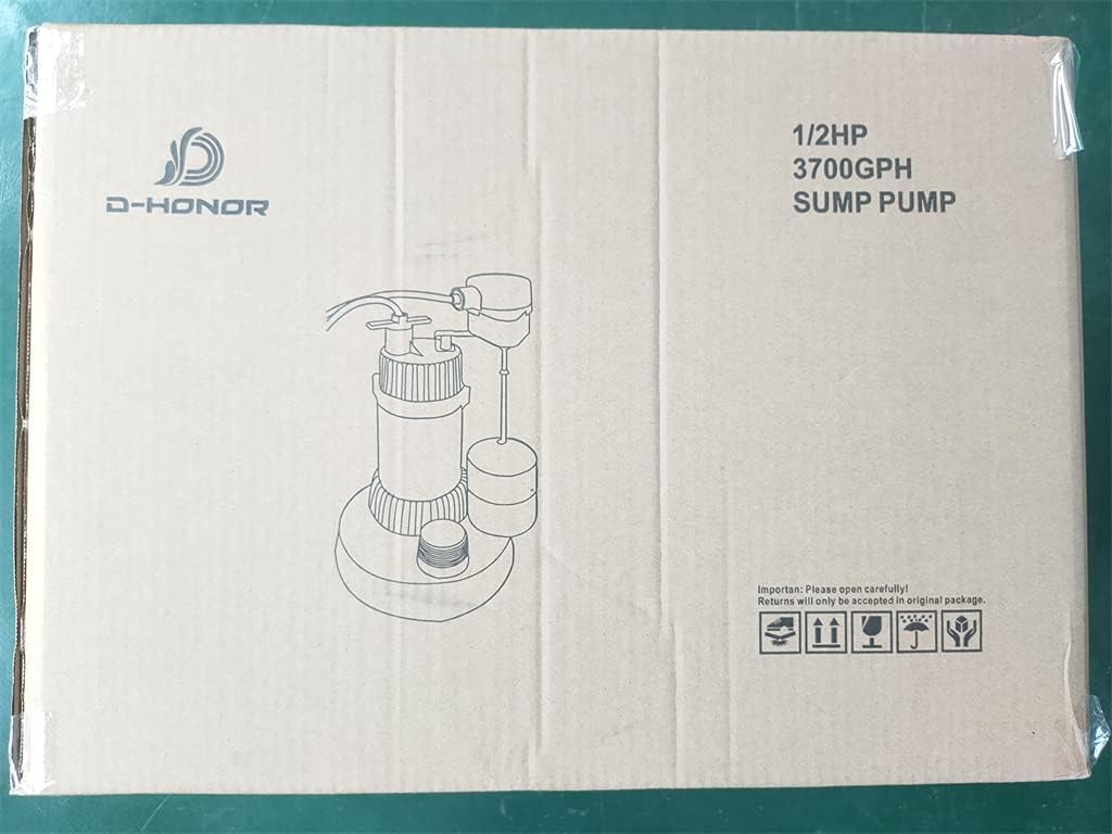 Cast Aluminum Submersible Sump Pump 1/2 HP 3700 GPH I198537