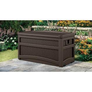 73 Gallon Resin Wicker Deck Box with Seat T406