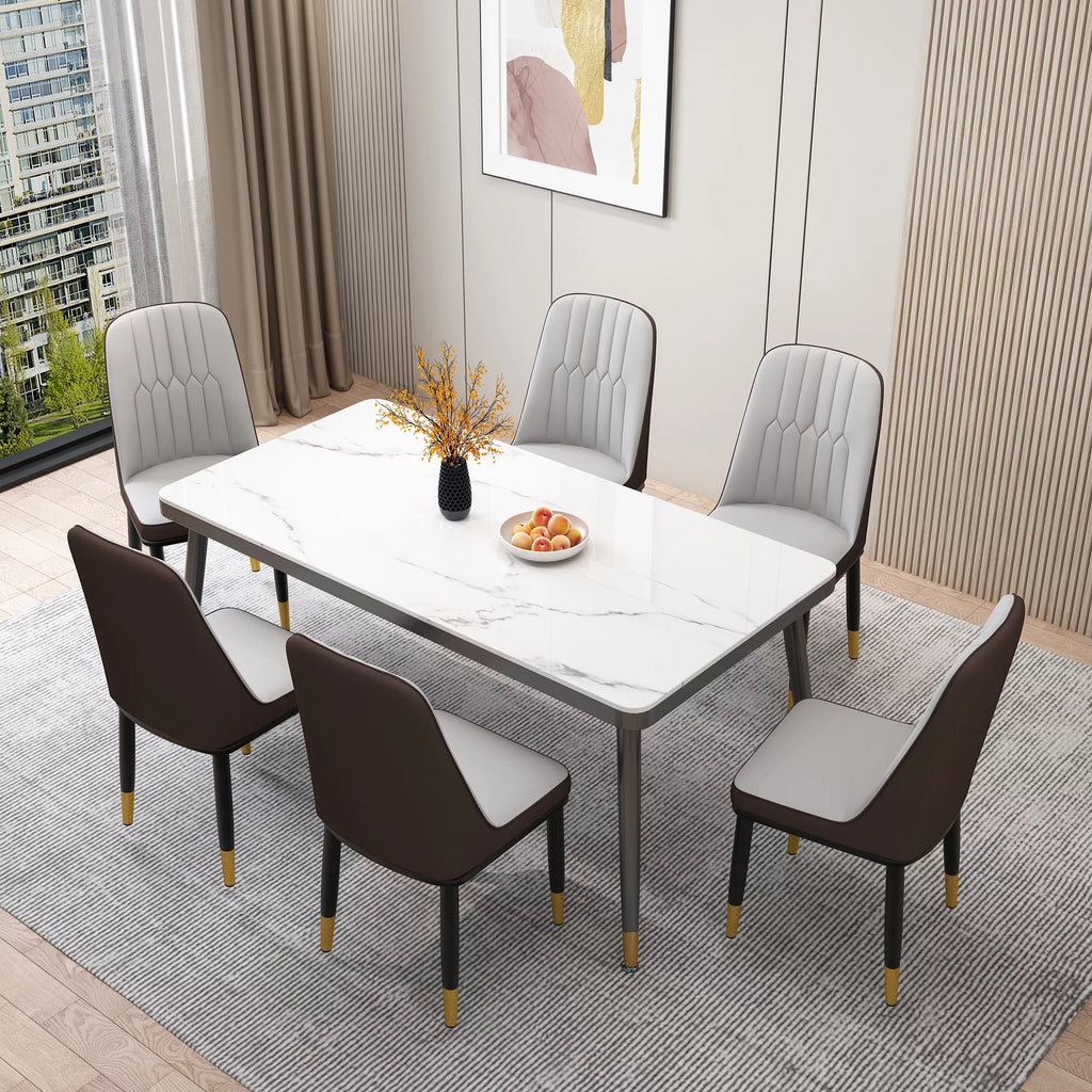 Faux Leather Dining Chairs Set of 2 Gray D25387