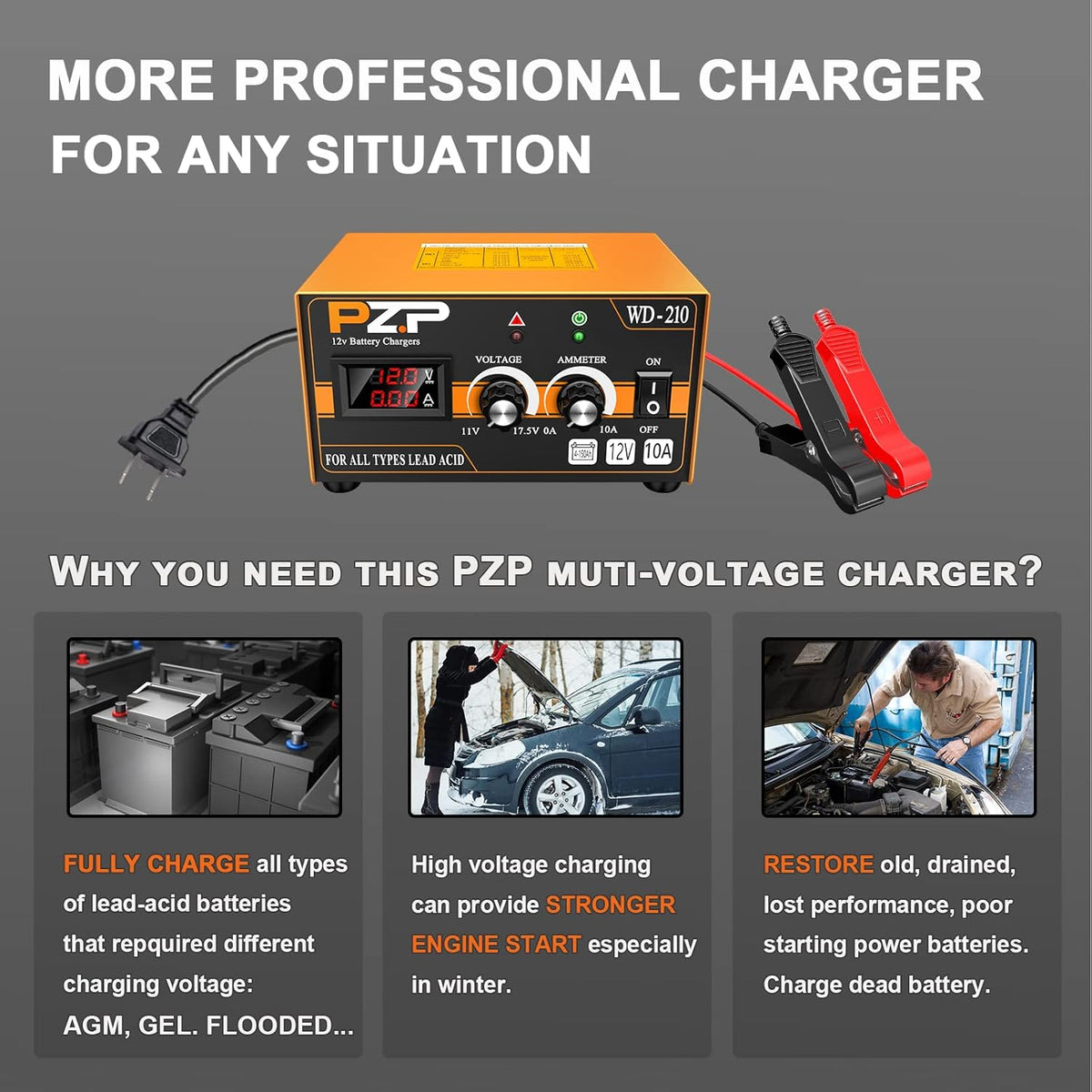 0-10 Amp 12v Automotive Battery Charger X88607