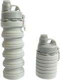 Collapsible Silicone Water Bottle with Carabiner H6994