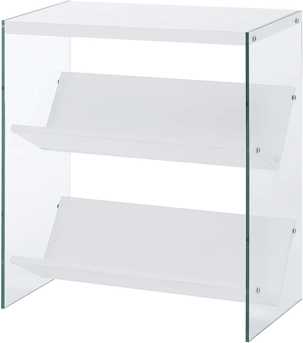 White Glass Bookcase Z6672