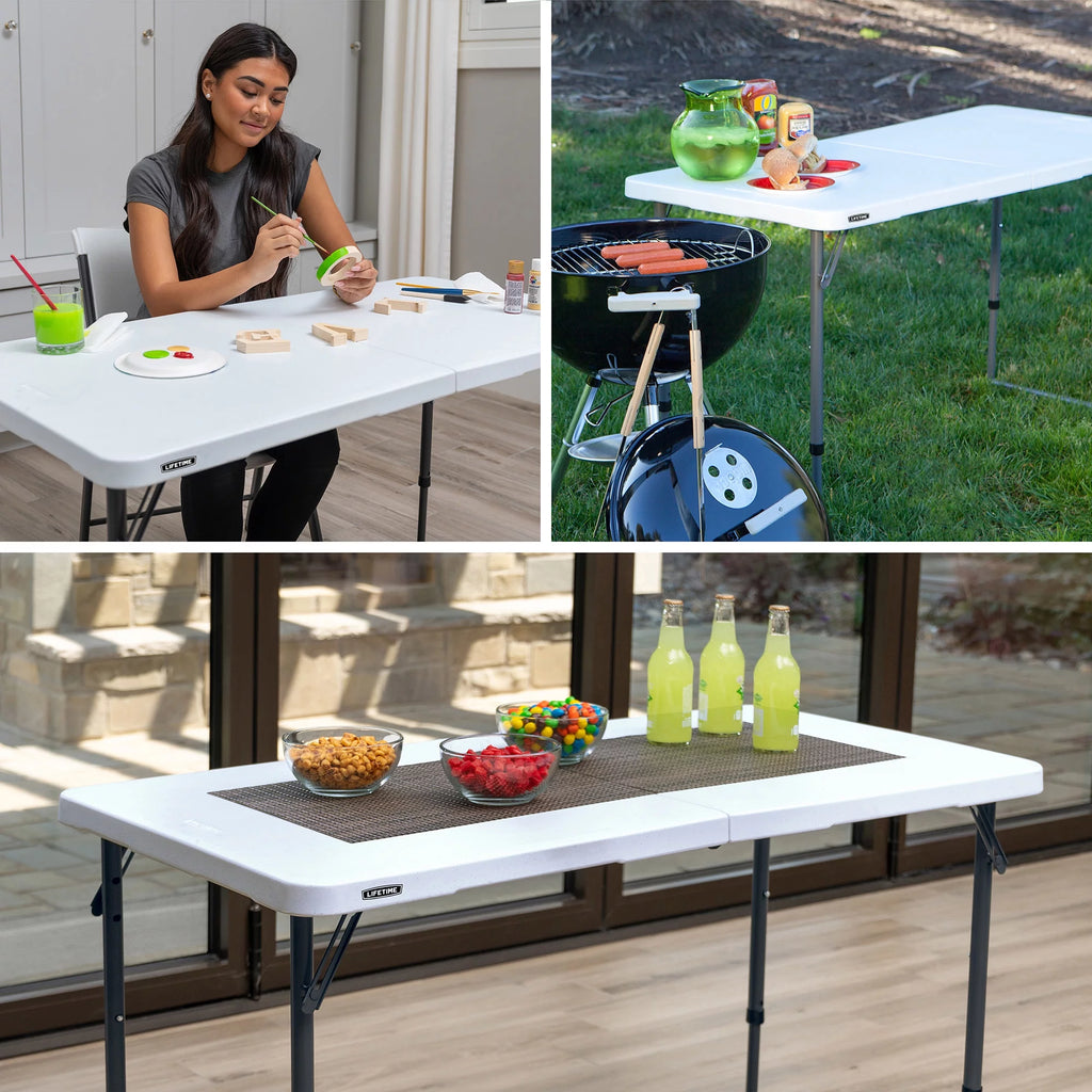 4 ft. Rectangle Fold-in-Half Adjustable Table H936