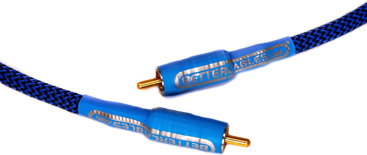 Blue Silver Copper Hybrid Low-Capacitance Coaxial Cable 6 Feet E57406