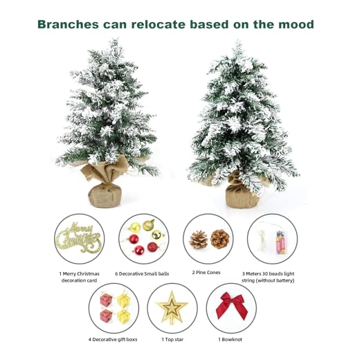 24 Inch Green Artificial Tabletop Christmas Tree with LED Lights F492187