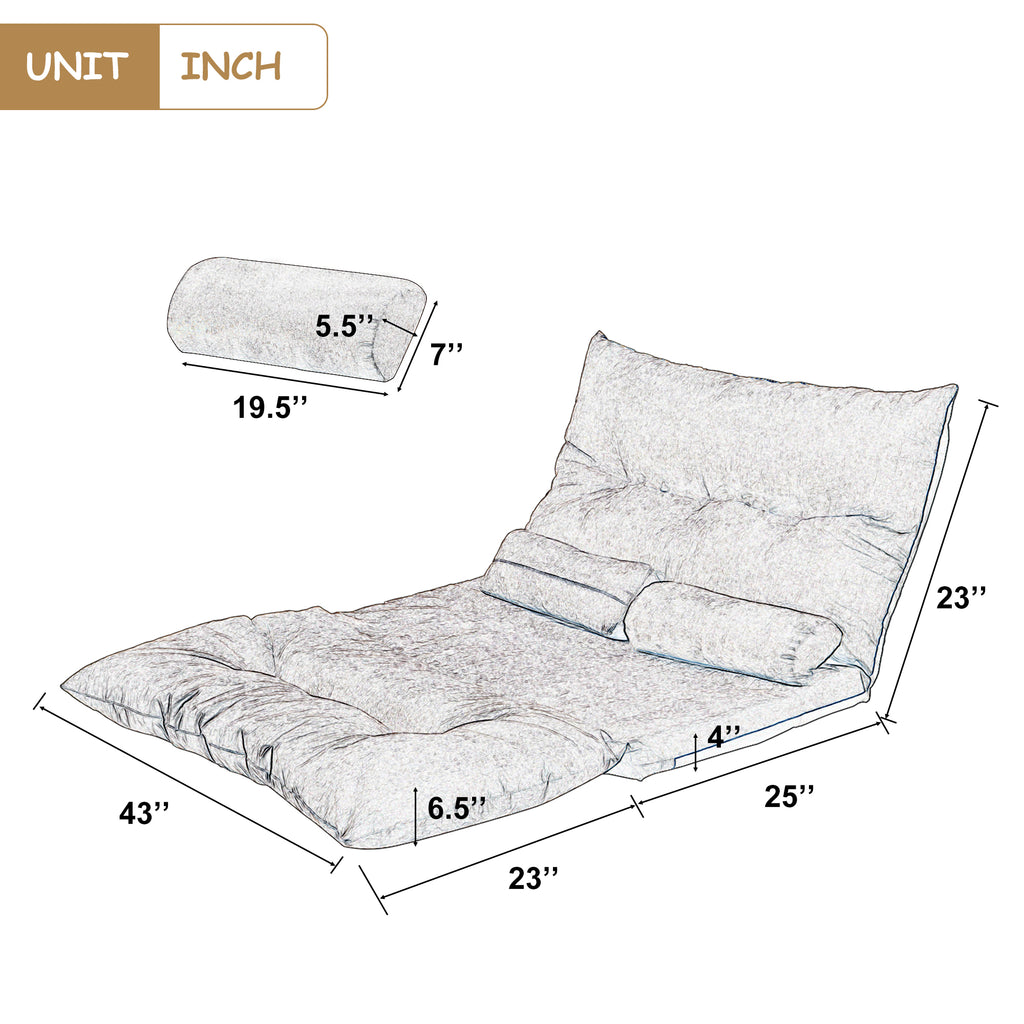 Light Brown Sofa Bed Folding Futon with Two Pillows O241