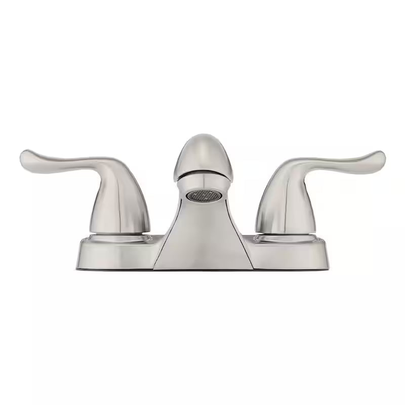 4 in. Centerset Double Handle Low-Arc Bathroom Faucet Brushed Nickel J6432
