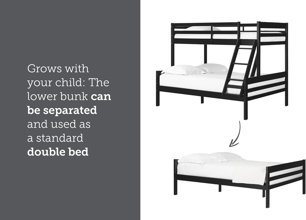 Matte Black Twin on Full Bunk Bed K103