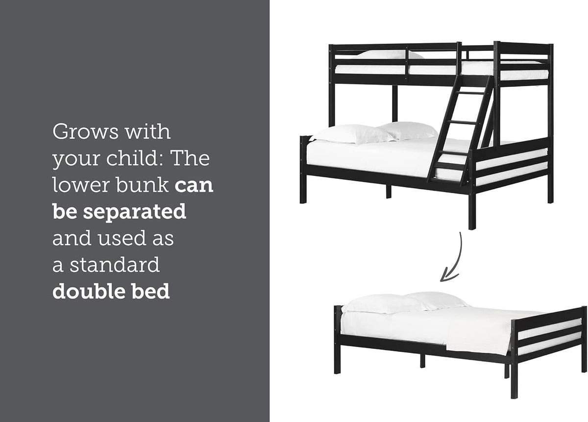 Matte Black Twin on Full Bunk Bed K103