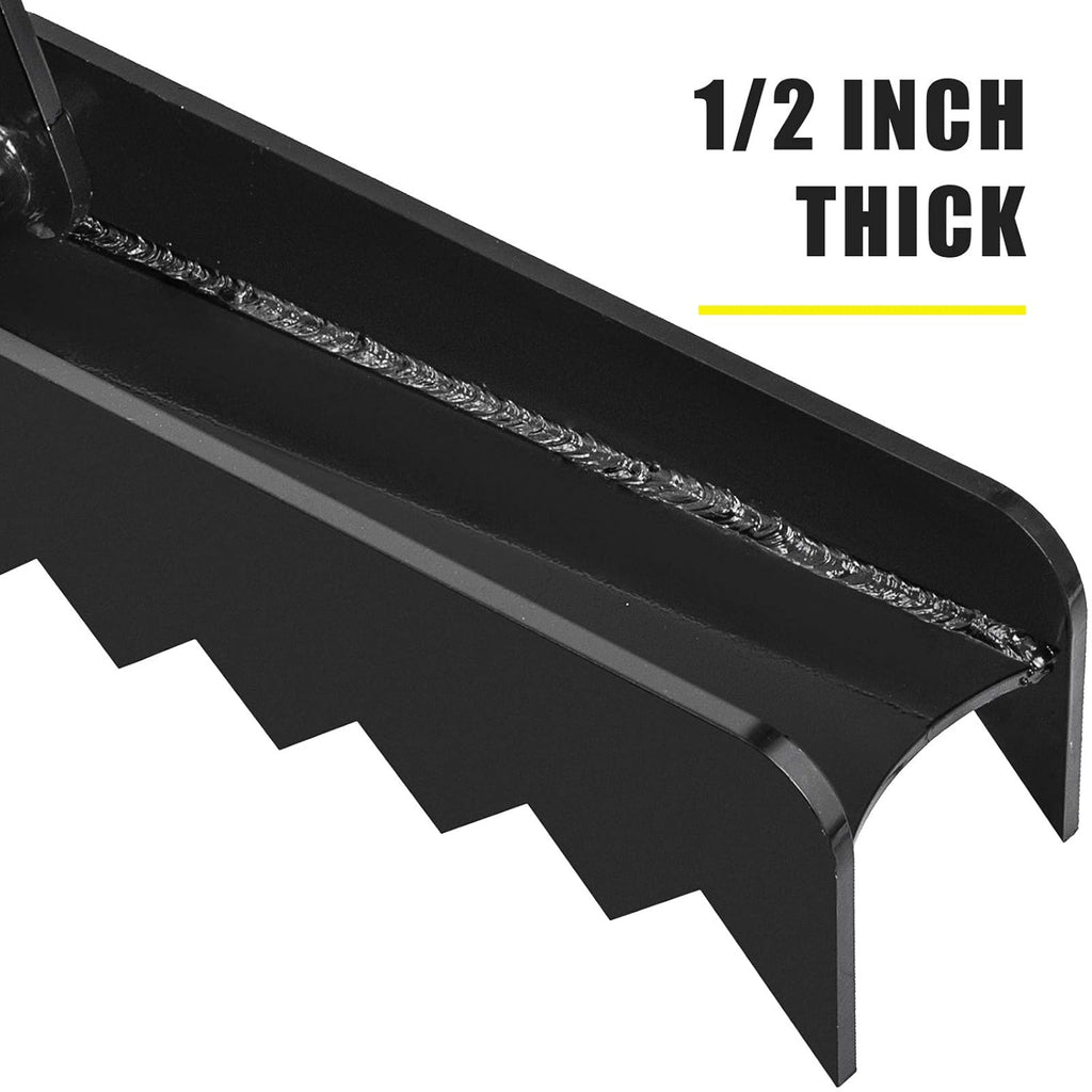 24 Backhoe Thumb, 1/2 Steel Thickness, Black Steel Weld On Thumb Attachments with 12mm Bolt-On Design P59645