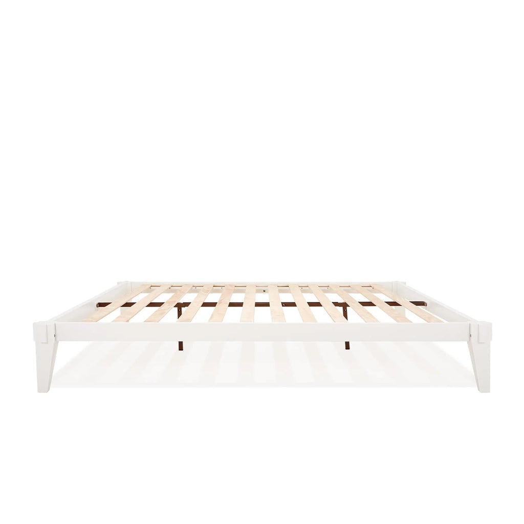 King Platform Bed Frame, No Headboard, Solid Wood, Walnut C840