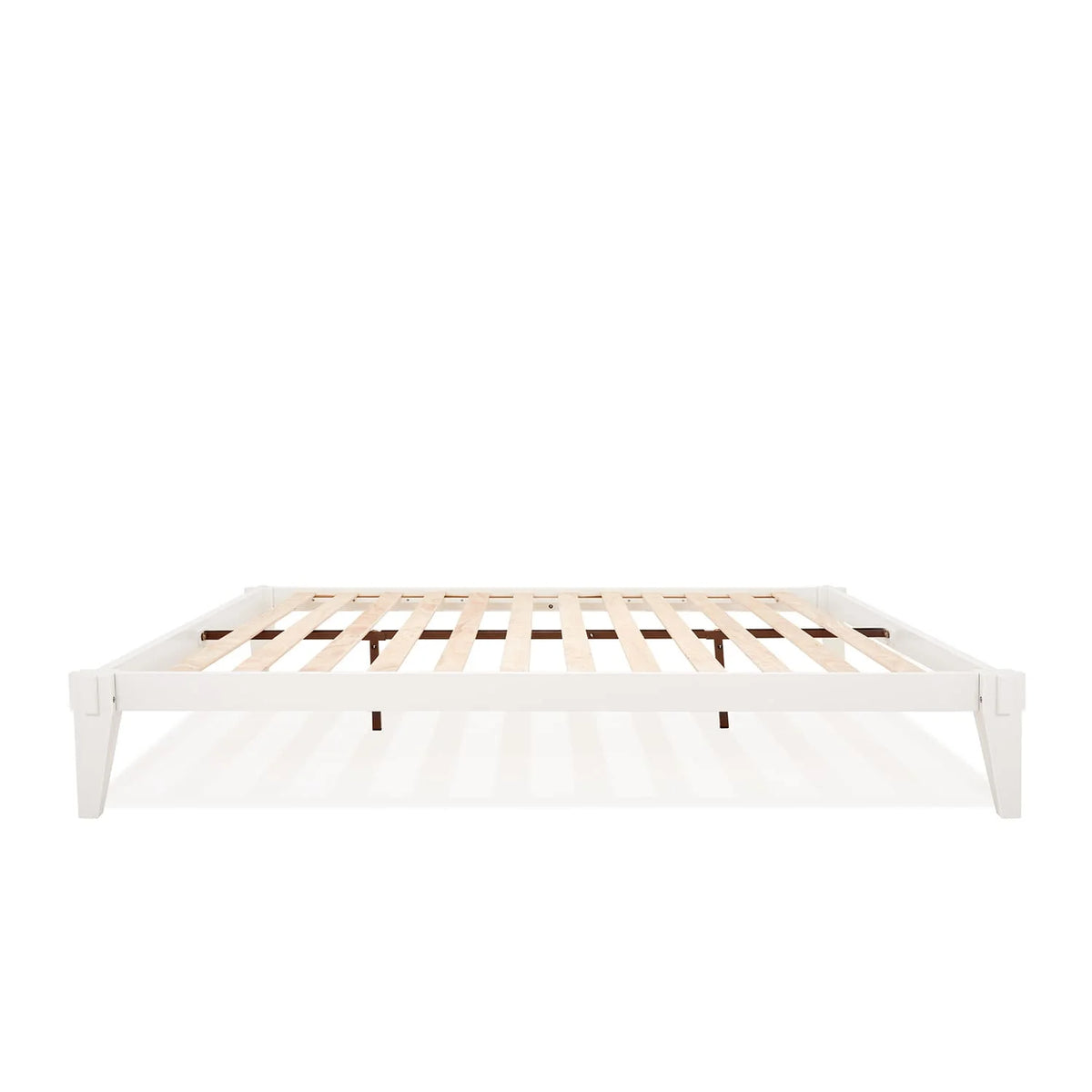 King Platform Bed Frame, No Headboard, Solid Wood, Walnut C840