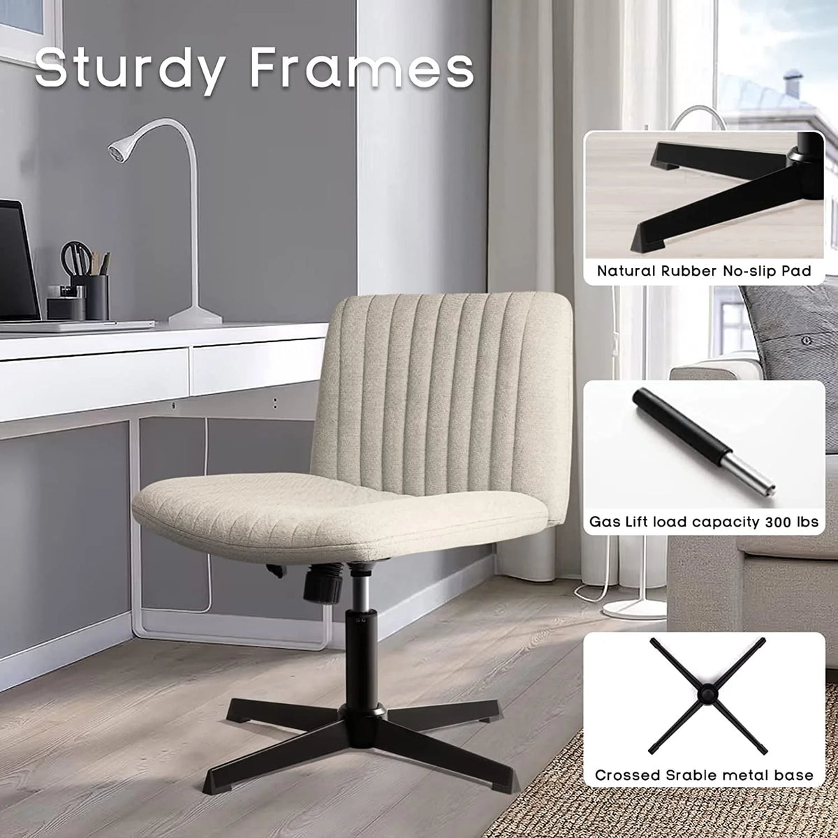 Armless Fabric Padded Swivel Office Chair G66702