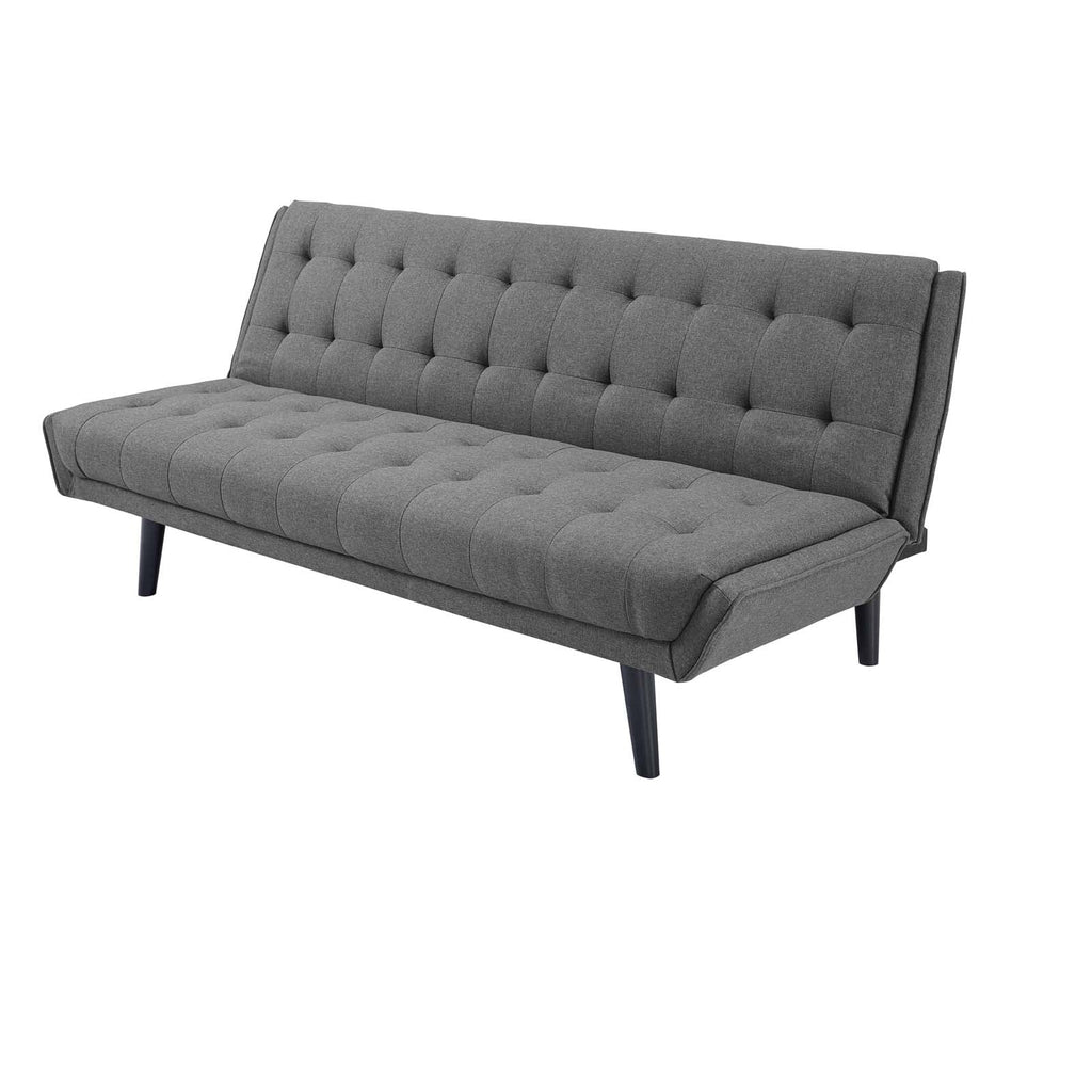 Grey Tufted Fabric Sofa Bed J761