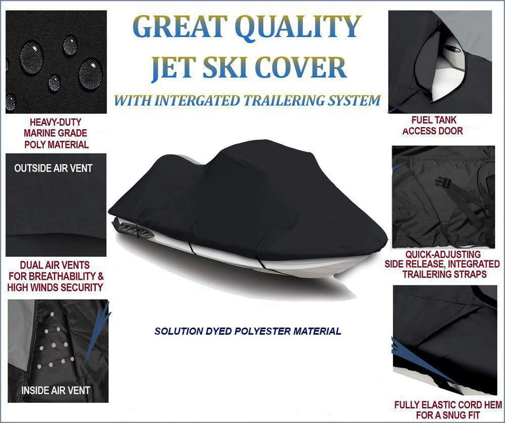 Black Jet Ski Cover for Yamaha Wave Runner VXR Pro 700 1993 1994 1995 1-2 Seater M178093