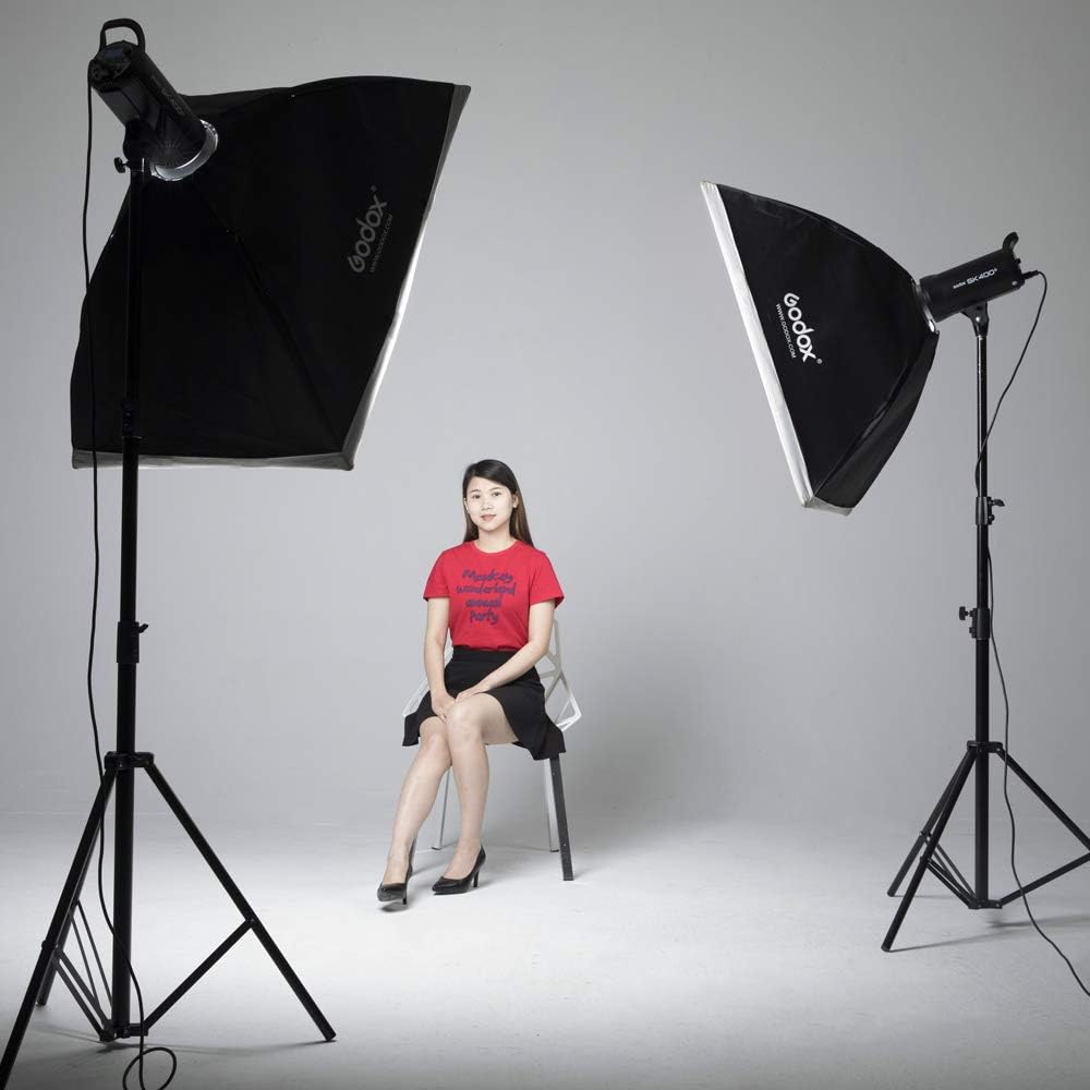 2 Pack 800Ws Photo Speedlite Studio Flash Strobe Monolight Bowens Mount Kit with Softbox, Light Stand, Barn Door Kit, Reflector A793551