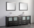 84 in. Double Sink Vanity Cabinet with Ceramic Vessel Sink & Mirror W678540
