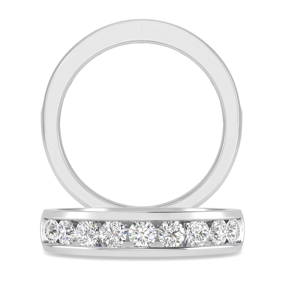 14K White Gold Round Diamond Bridal Wedding Band Ring Z862682
