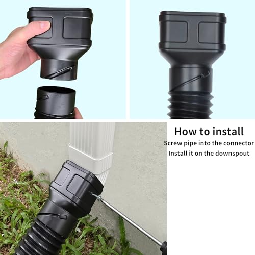 Black 7ft Flexible Downspout Extension, 1-Pack Y96231