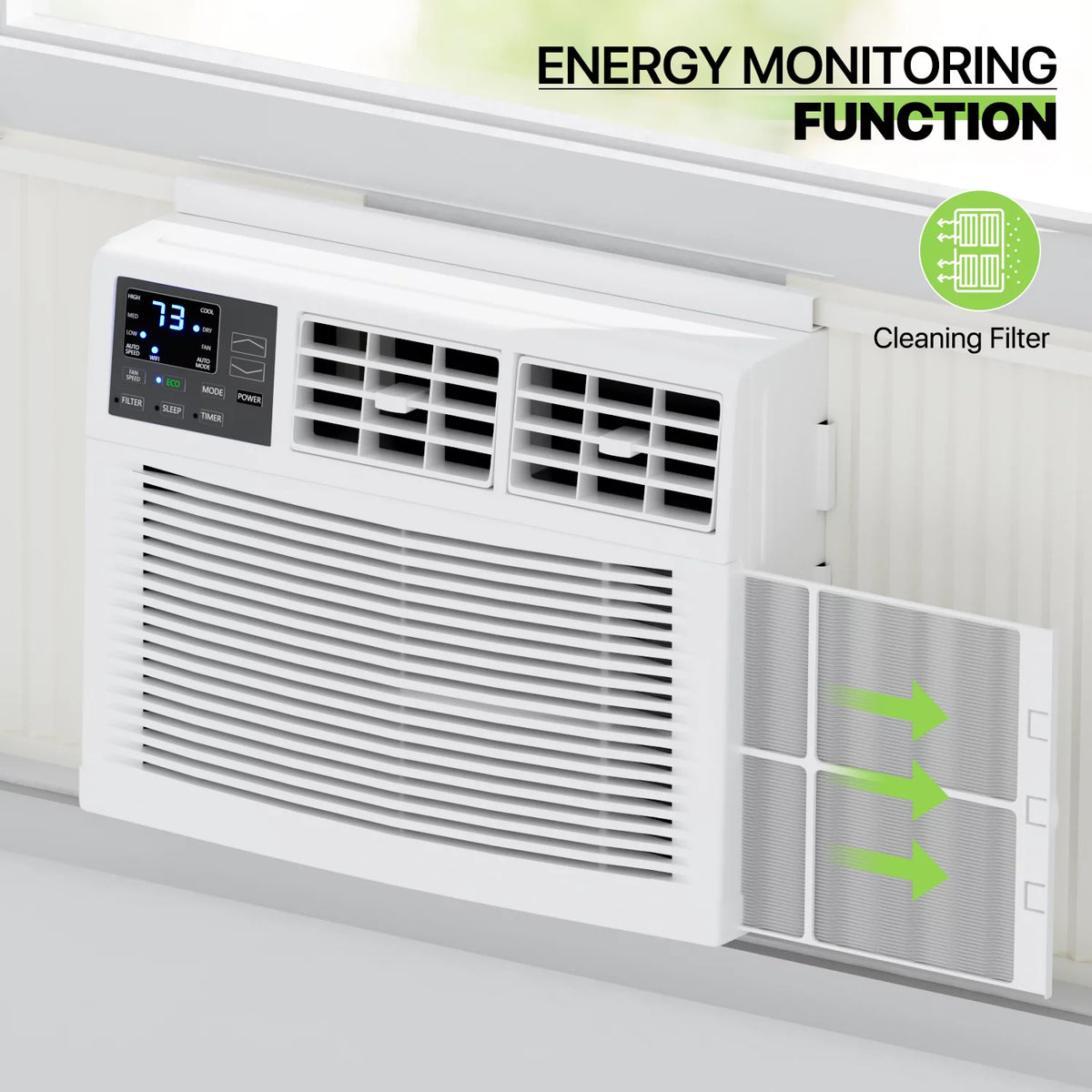 8,000 BTU Smart WIFI Window Air Conditioner White V857828