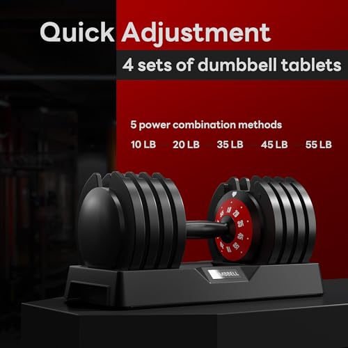 Adjustable Dumbbells 5LB to 110LB 5 in1 25/55LB Dumbbell Set with Anti-Slip Metal Handle G565
