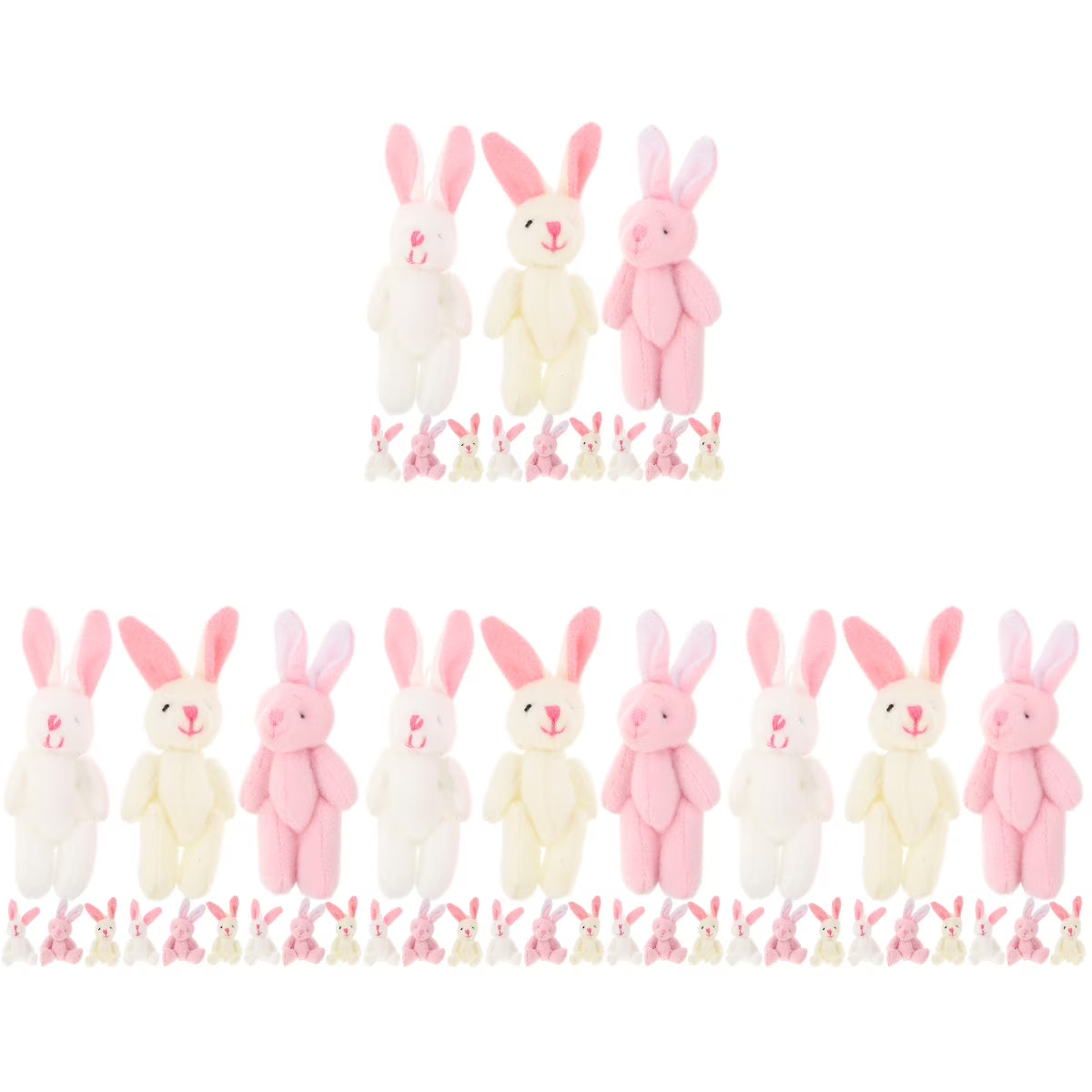 60 Pcs Mini Plush Bunny Stuffed Animal Toys I585