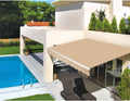 8.2'×6.5' Retractable Patio Awning with Manual Crank Handle, Beige G2123