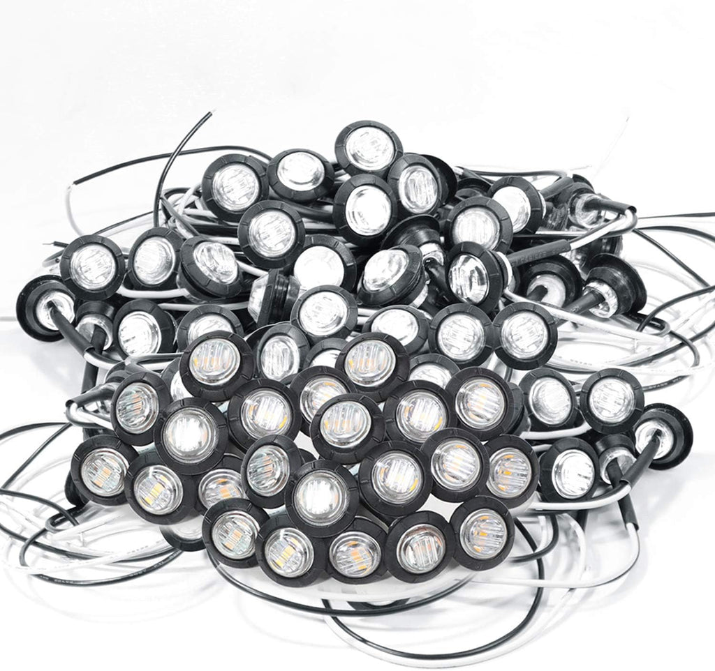 3/4 Inch Round LED Trailer Side Marker Lights 200 Pack Y683