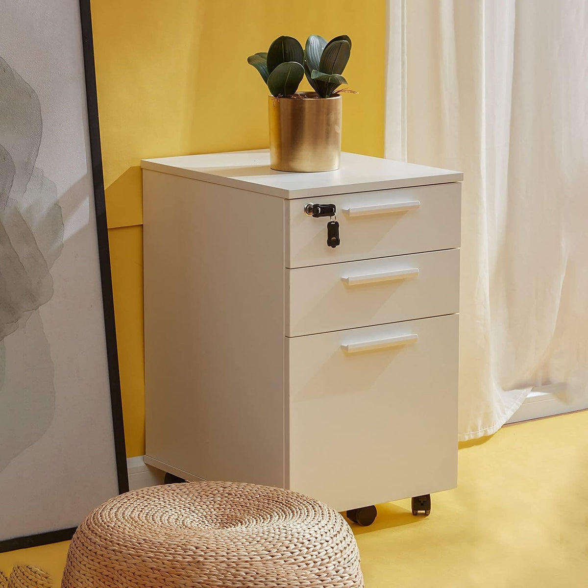 3 Drawer Under Desk Filing Cabinet with Lock M193