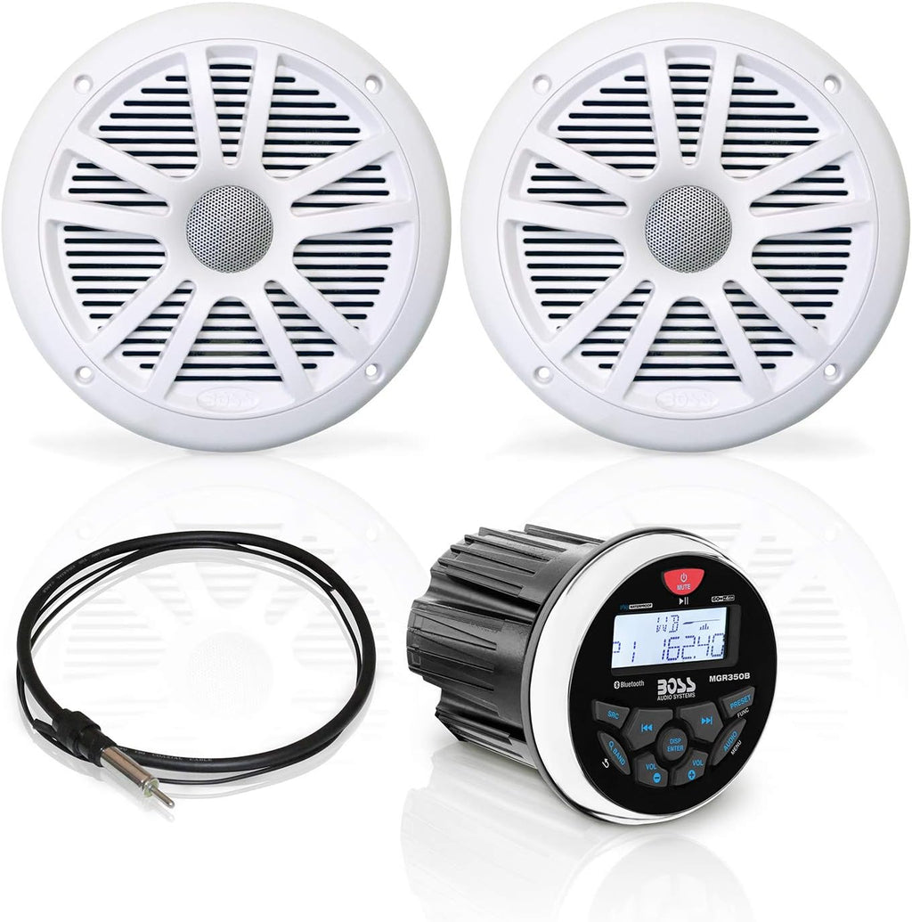 Marine Gauge Receiver and Speaker Package with 6.5 Inch Speakers M806292