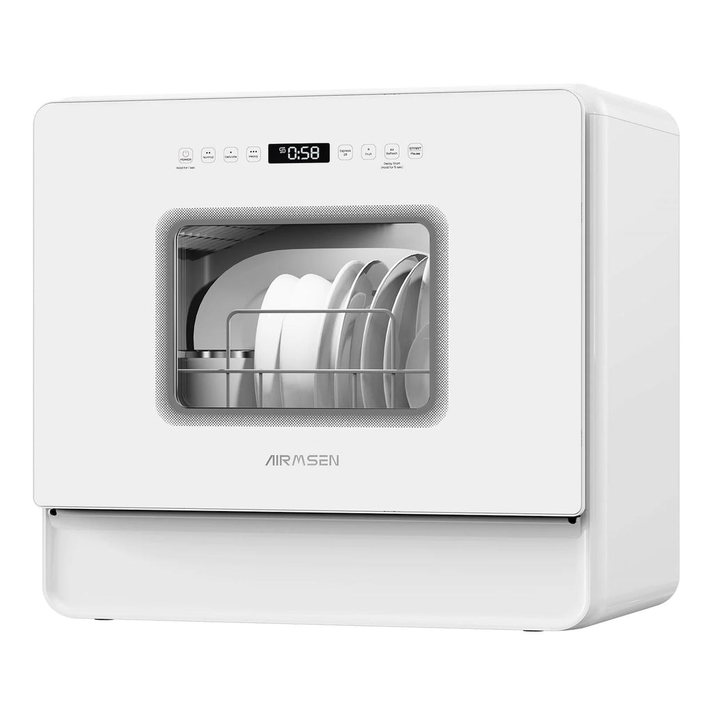 Portable Countertop Dishwasher with 5L Built-in Water Tank, 5 Place Settings, 7 Programs, White O987