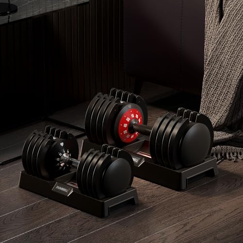 Adjustable Dumbbells 5LB to 110LB 5 in1 25/55LB Dumbbell Set with Anti-Slip Metal Handle G565
