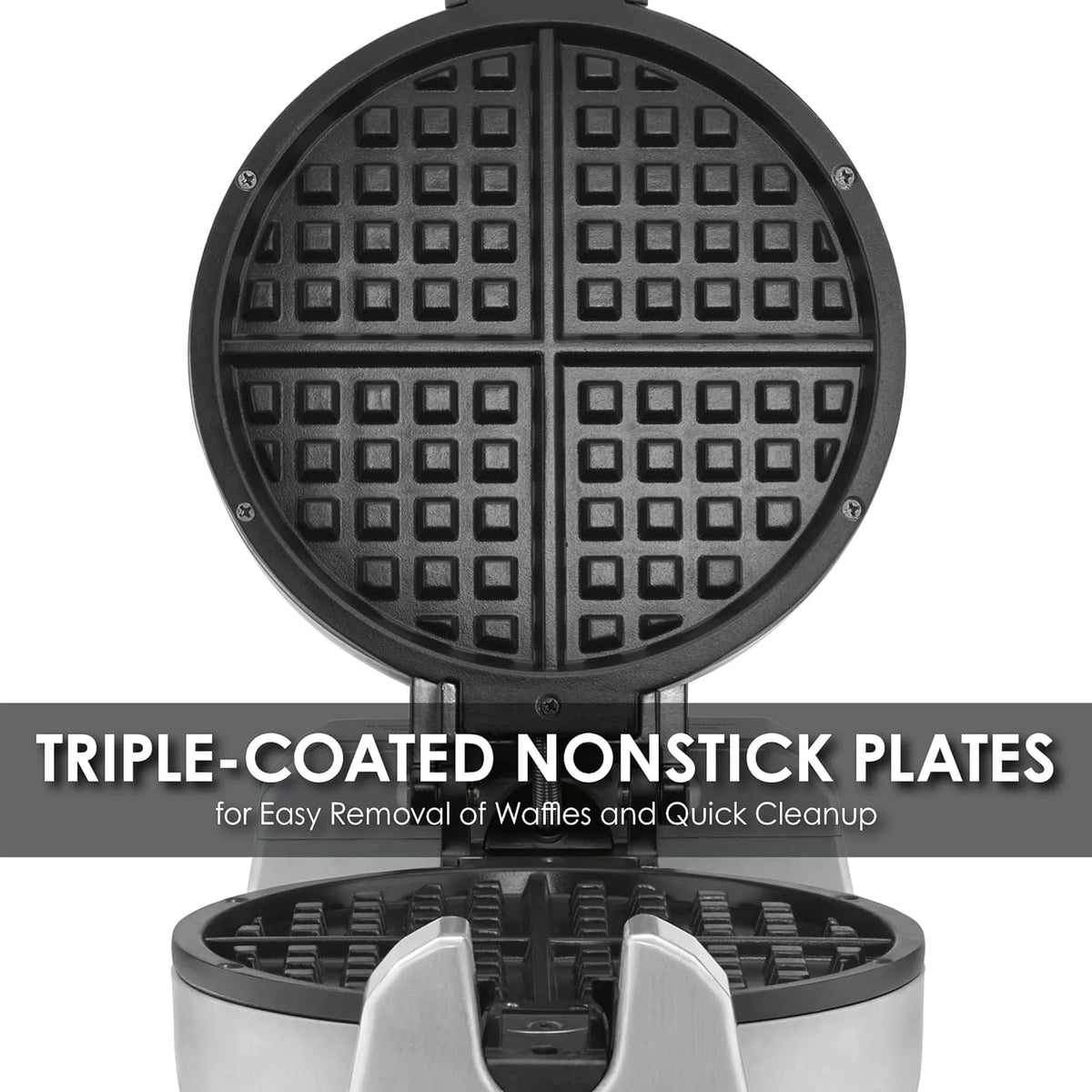 Single Rotating Die Cast Waffle Maker with Non-Stick Plates D550151