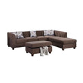 Brown Chenille 3 Piece Sectional Sofa Set K424233