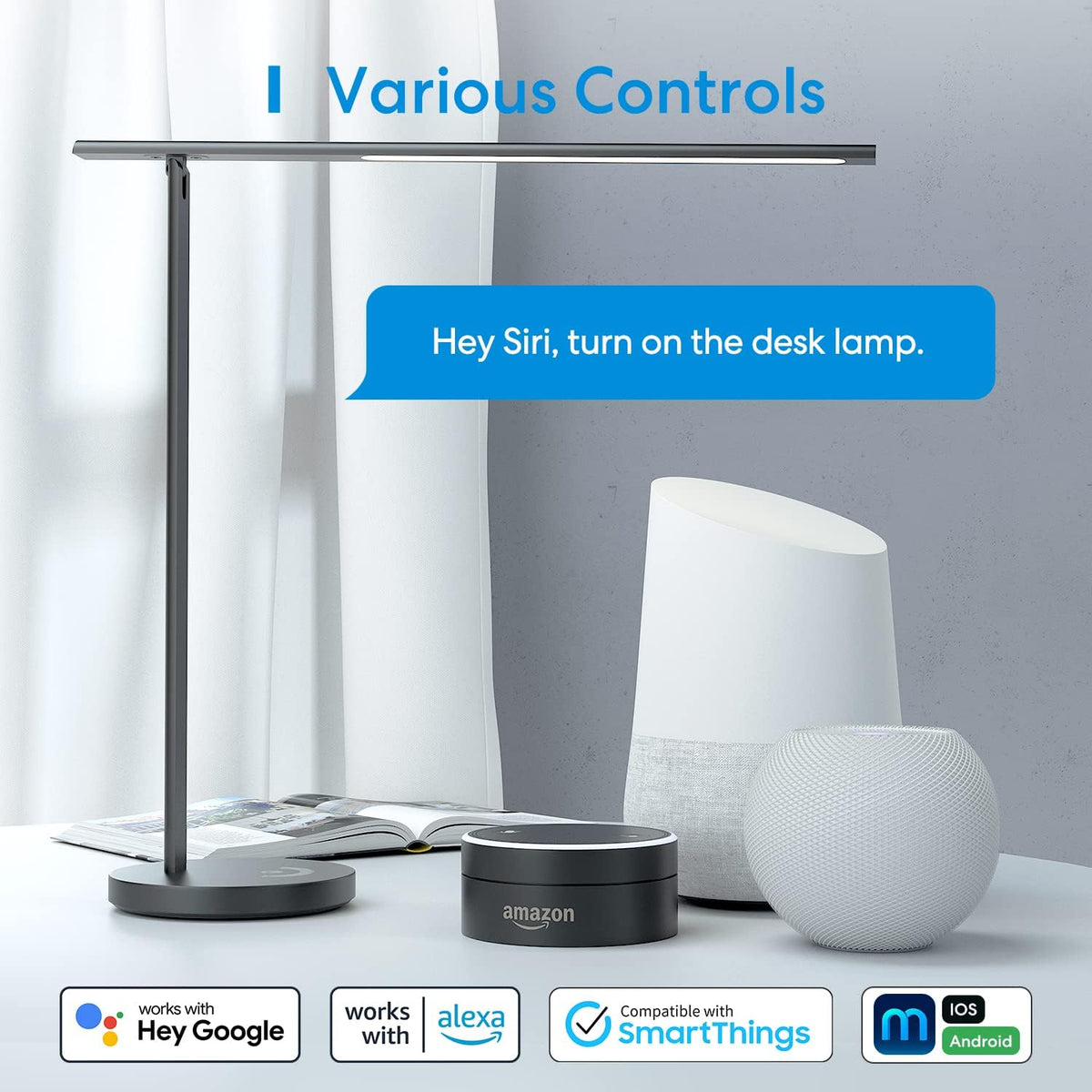 Smart LED Desk Lamp with Tunable White and Remote Control U654