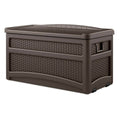 73 Gallon Resin Wicker Deck Box with Seat T406