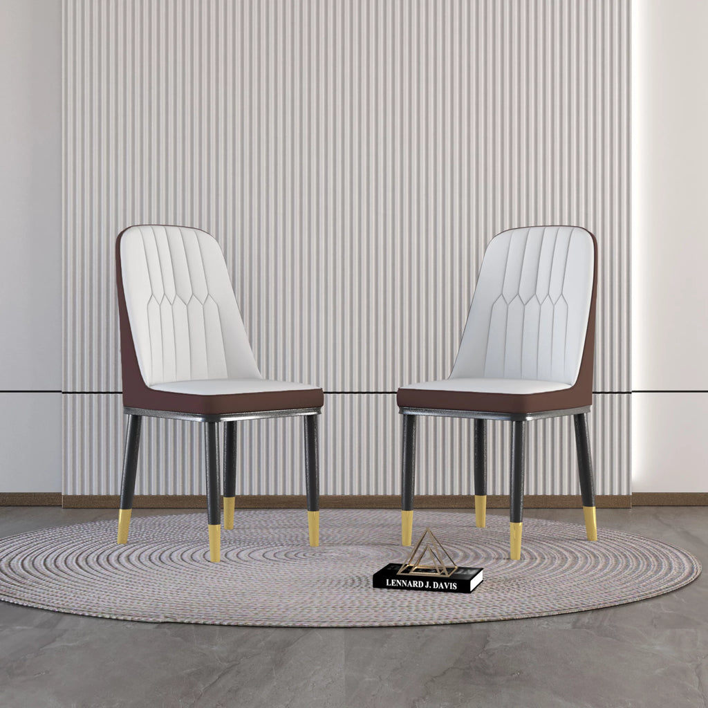 Faux Leather Dining Chairs Set of 2 Gray D25387