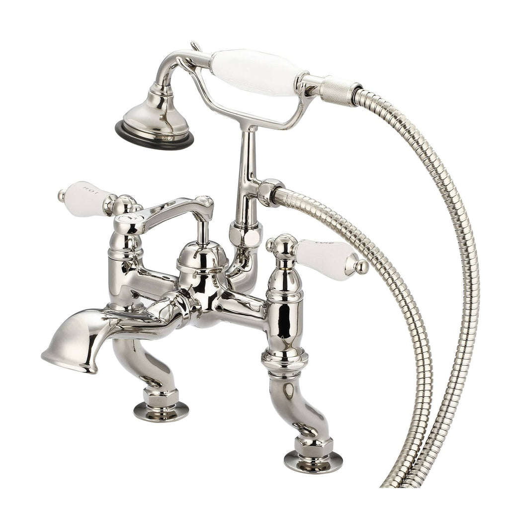 Vintage Classic Adjustable Center Deck Mount Tub Faucet with Handheld Shower Q95643