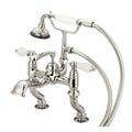 Vintage Classic Adjustable Center Deck Mount Tub Faucet with Handheld Shower Q95643