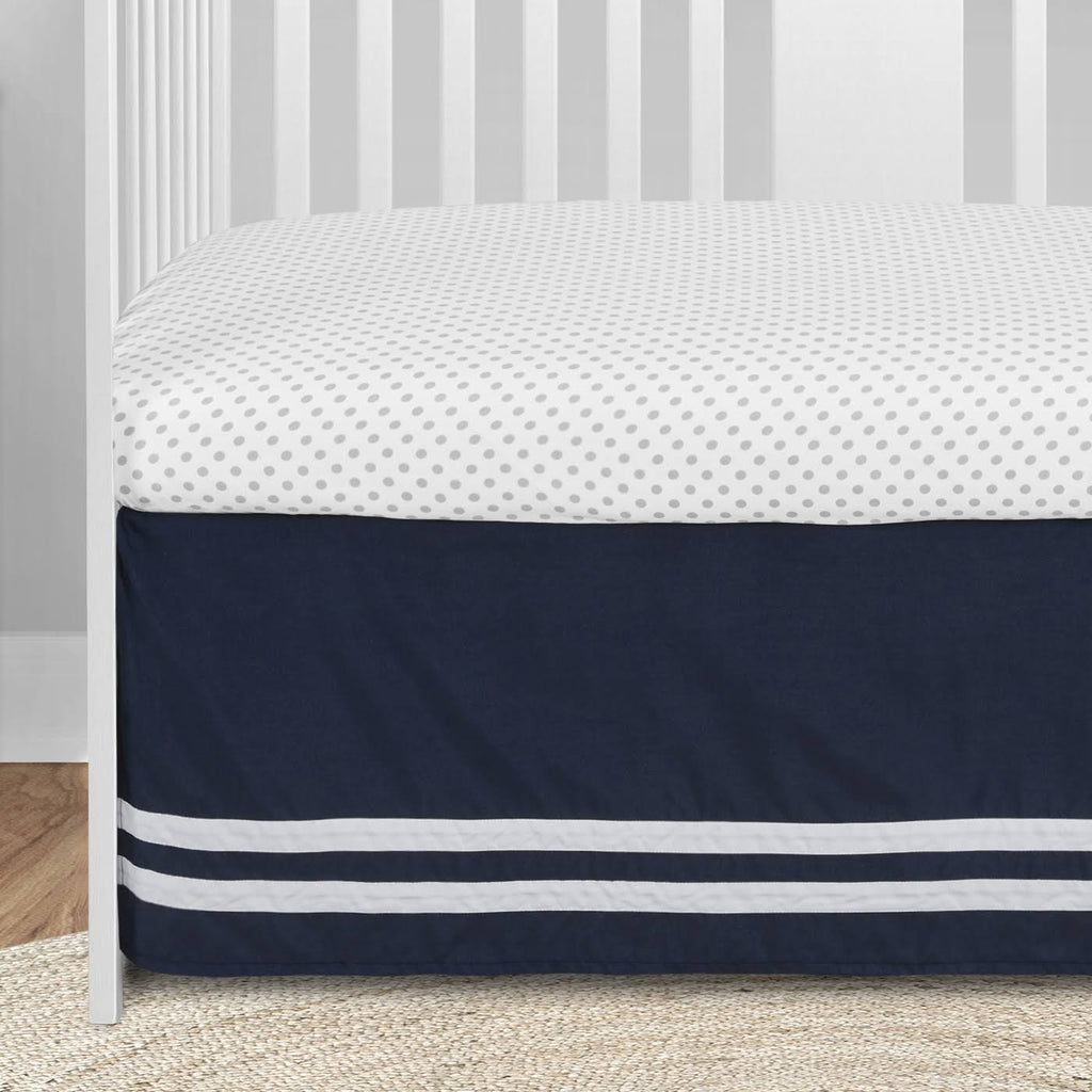 Navy Blue White Anchors 4 Pieces Crib Bedding Set B4828
