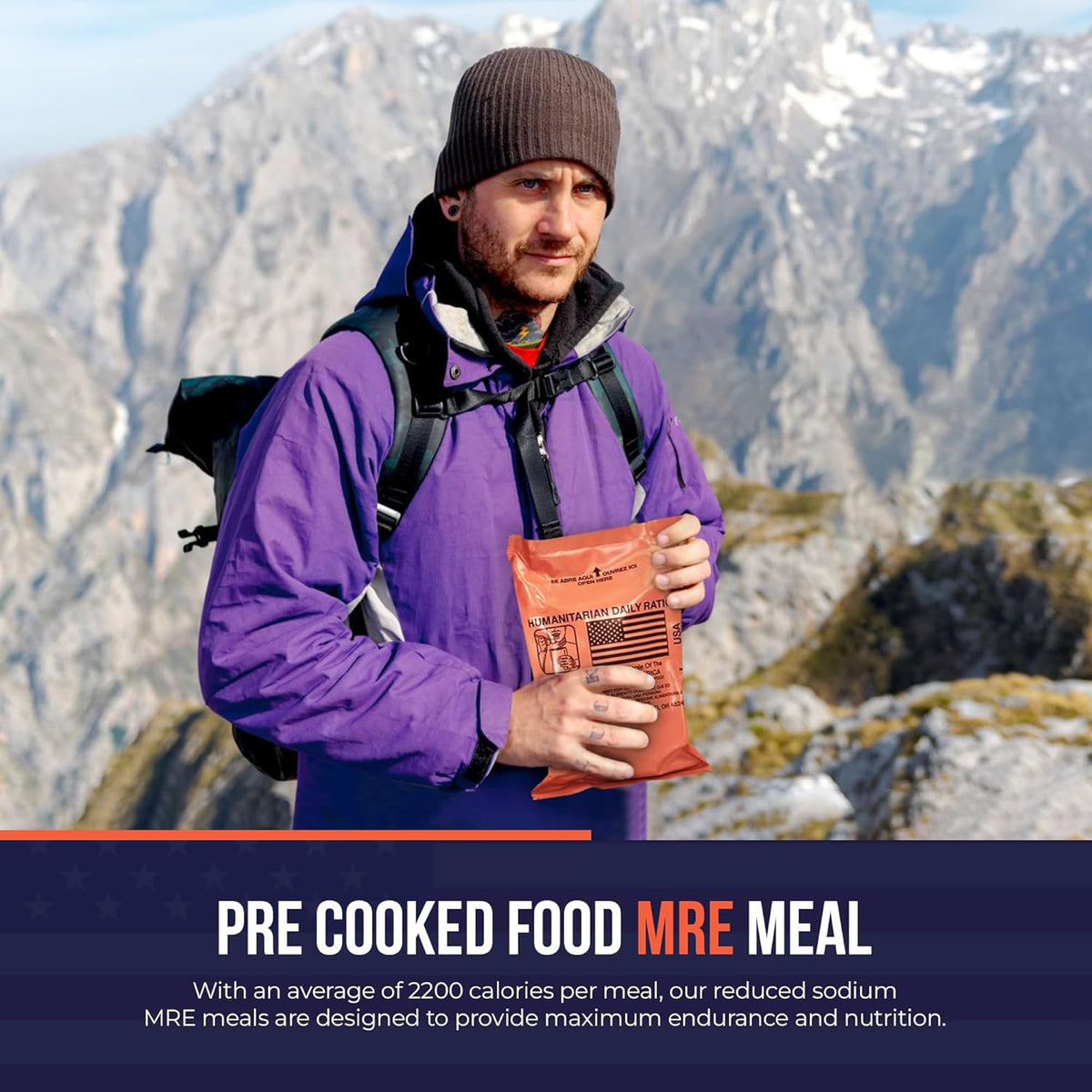 MRE 1 case of 10 pack/ 20 Humanitarian Meals Ready to Eat W218789