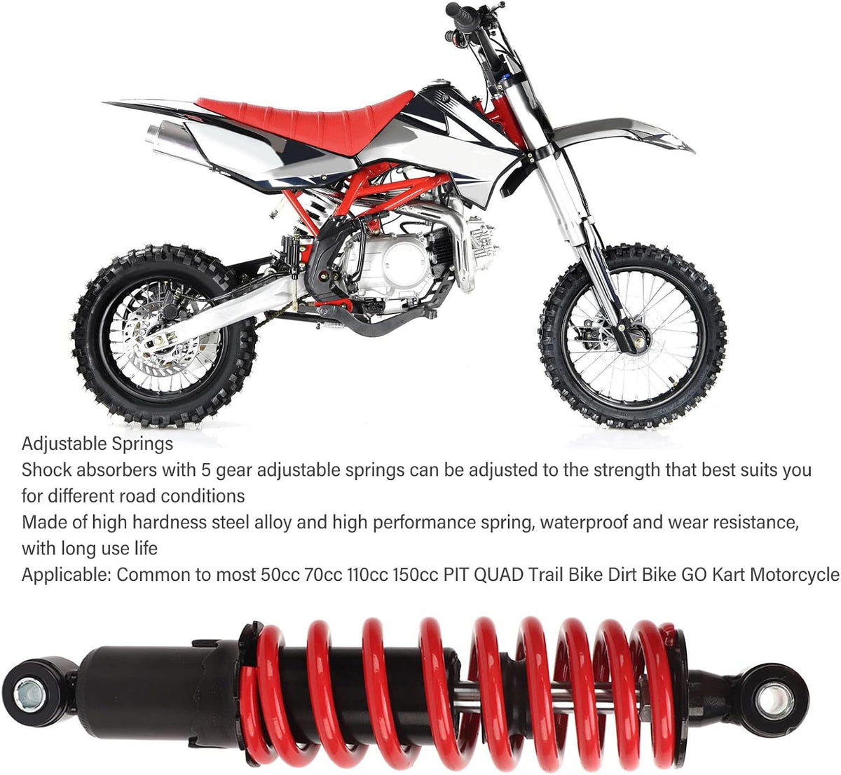 285mm 5 Level Adjustable Motorcycle Shock Absorber G9673